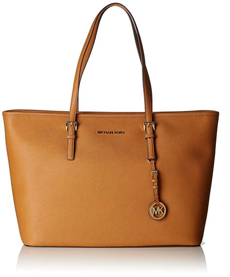 michael michael kors jet set soft leather top zip tote|jet set small Michael Kors.